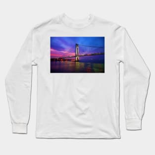 Verrazano Narrows Bridge Digital water color Long Sleeve T-Shirt